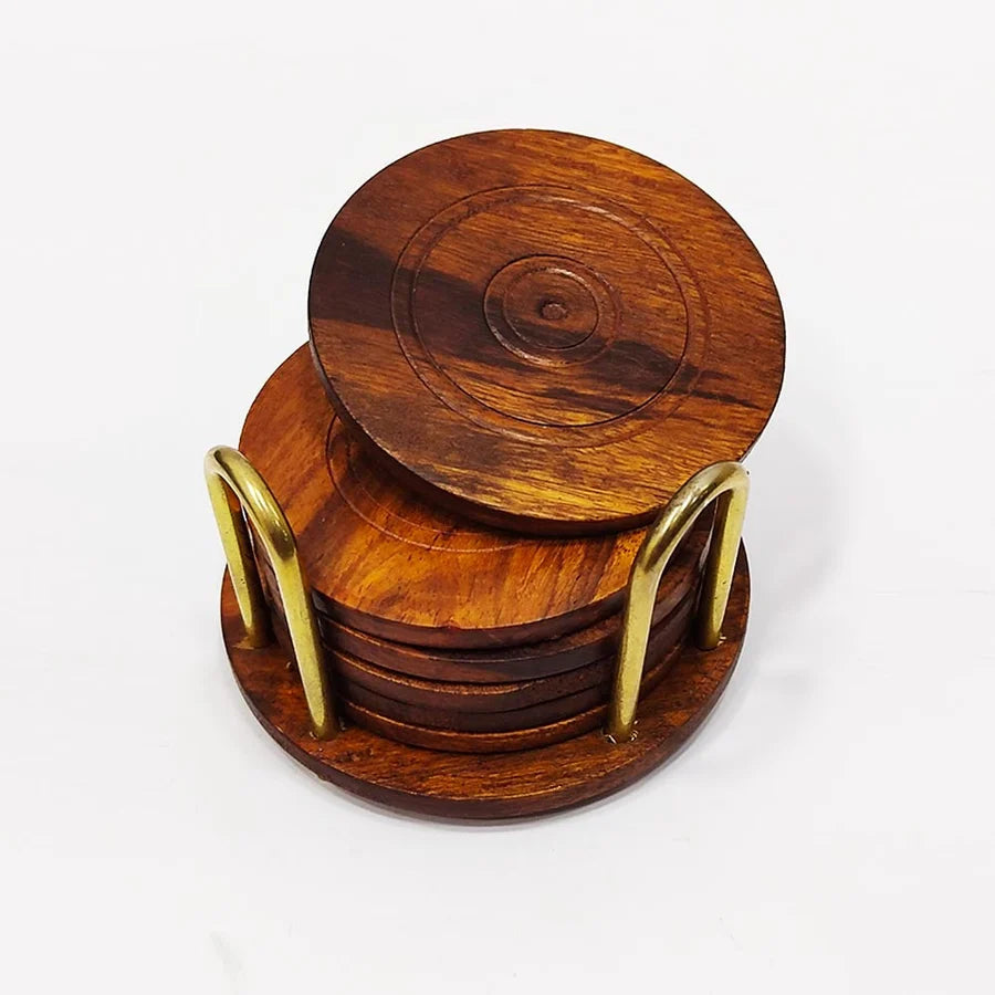 Tea Coaster Set Wooden