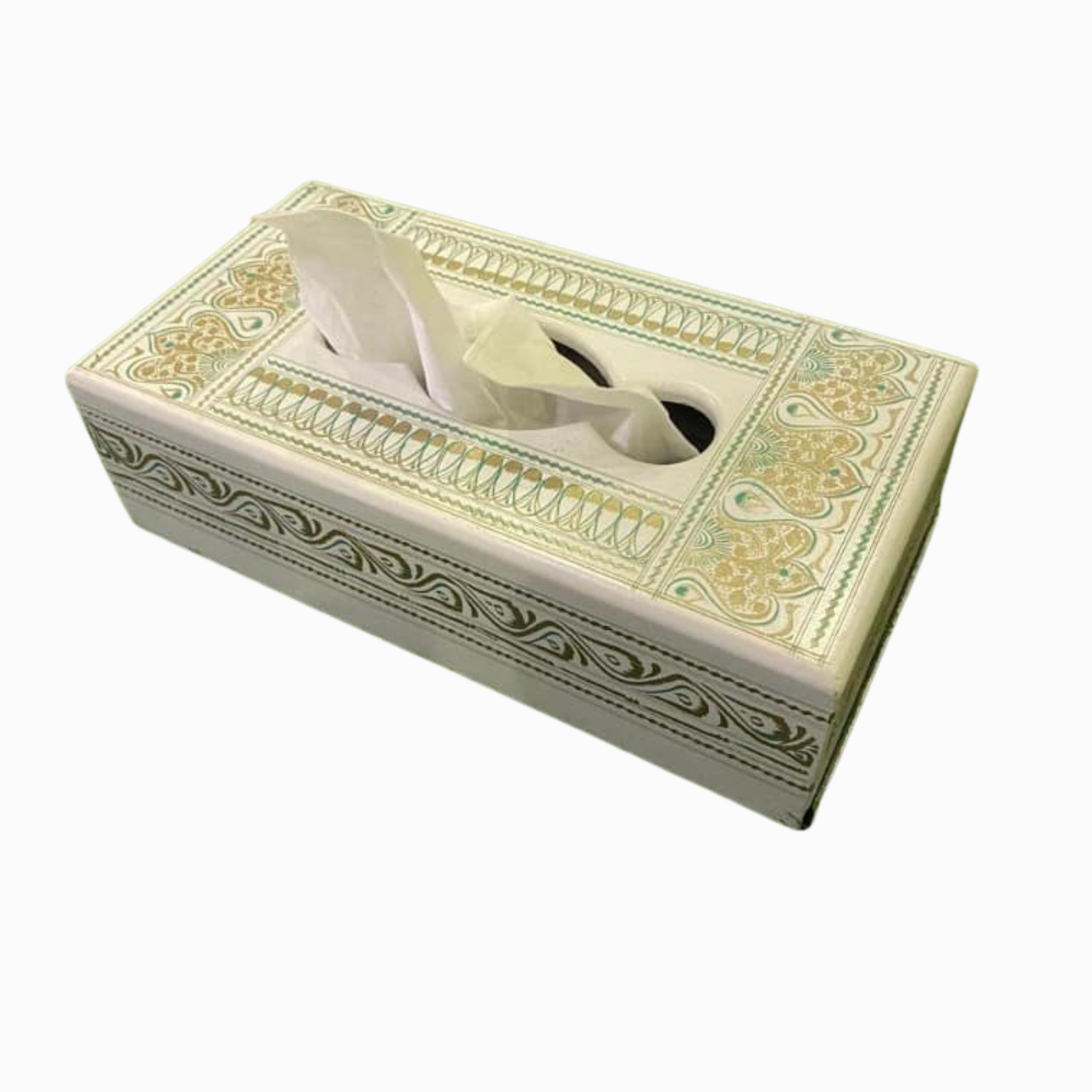 Tissue Box – White Naqshi