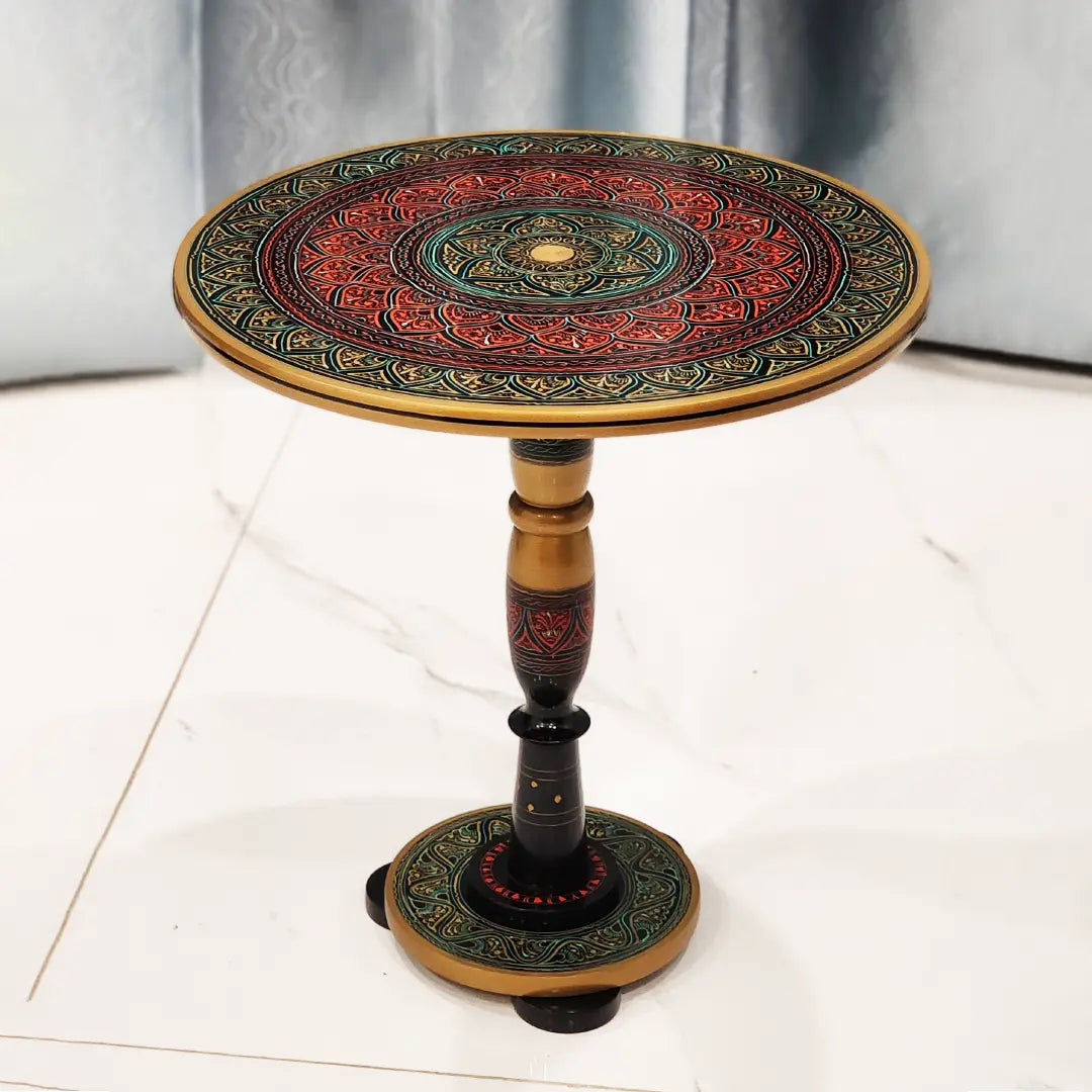 18" wooden carving coffee table