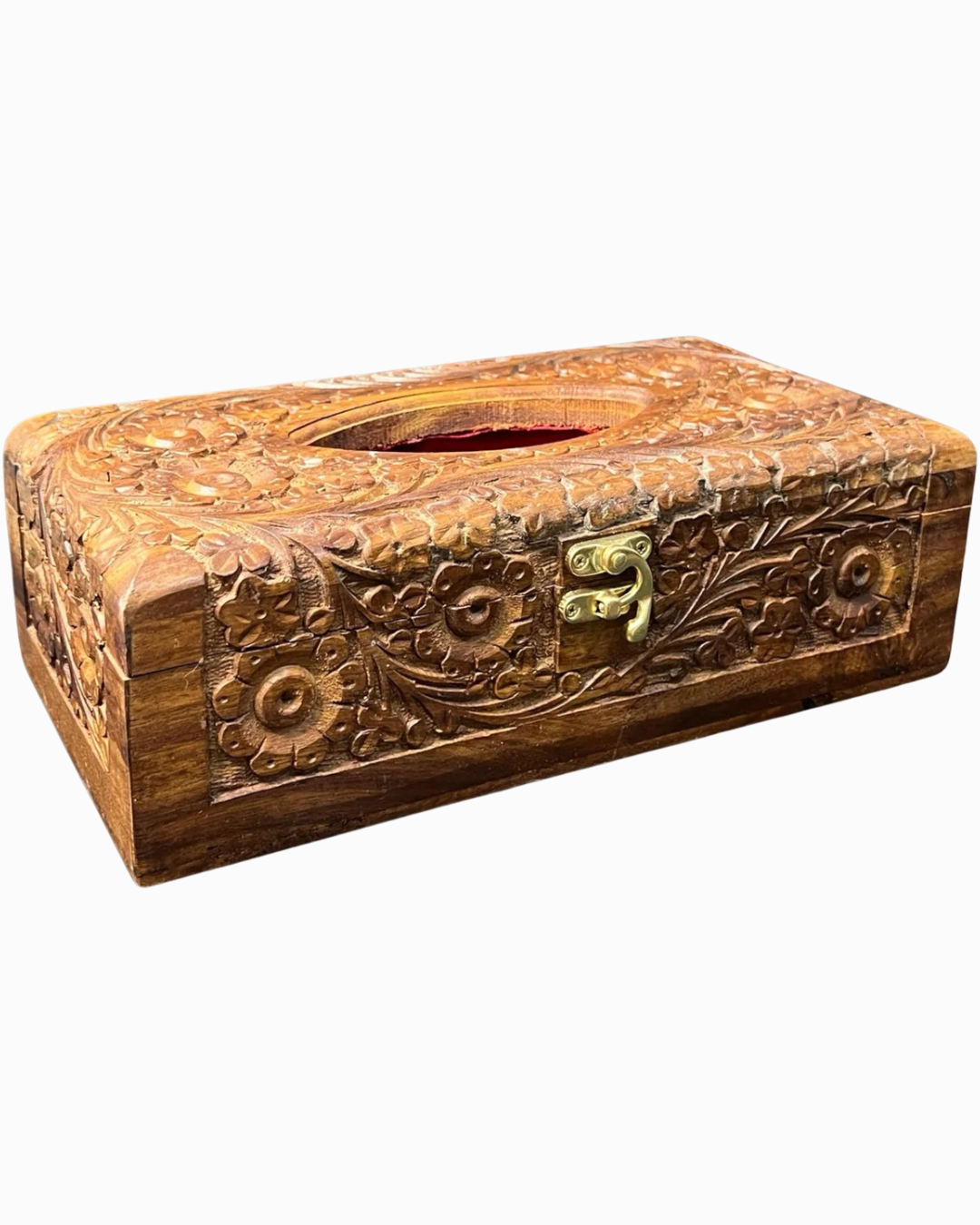 Wooden Tissue Box – Full Carving