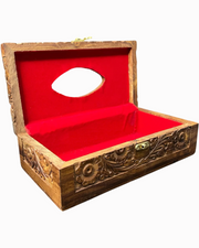 Wooden Tissue Box – Full Carving